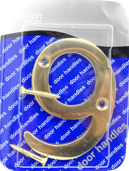 Solid Polished Brass & Chrome Door Numbers and Letter For House, Flat, Apartment