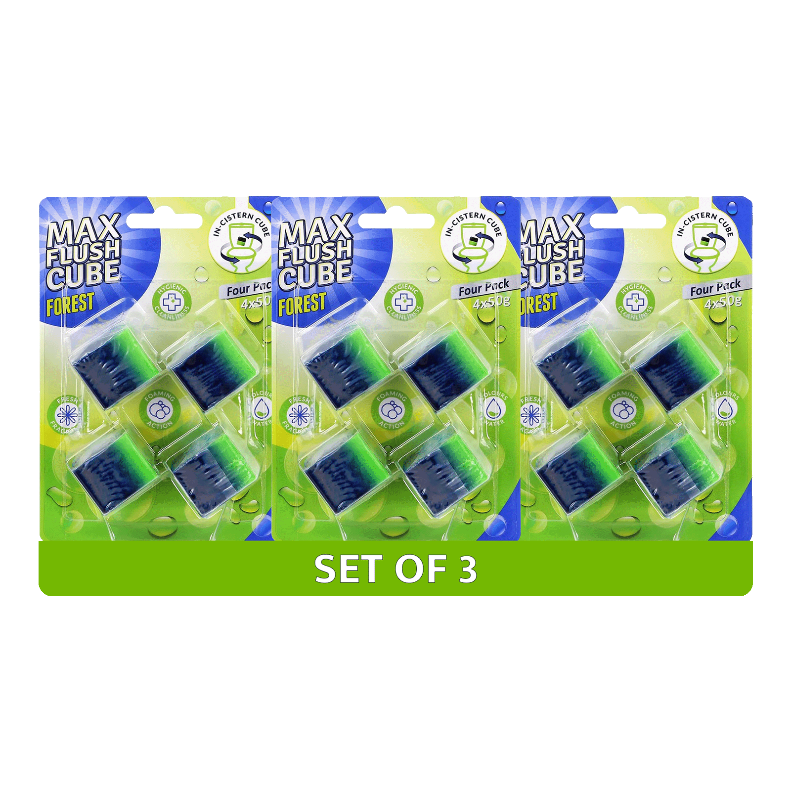 3x Max Flush InCistern Cube 4 Pack  4x50g