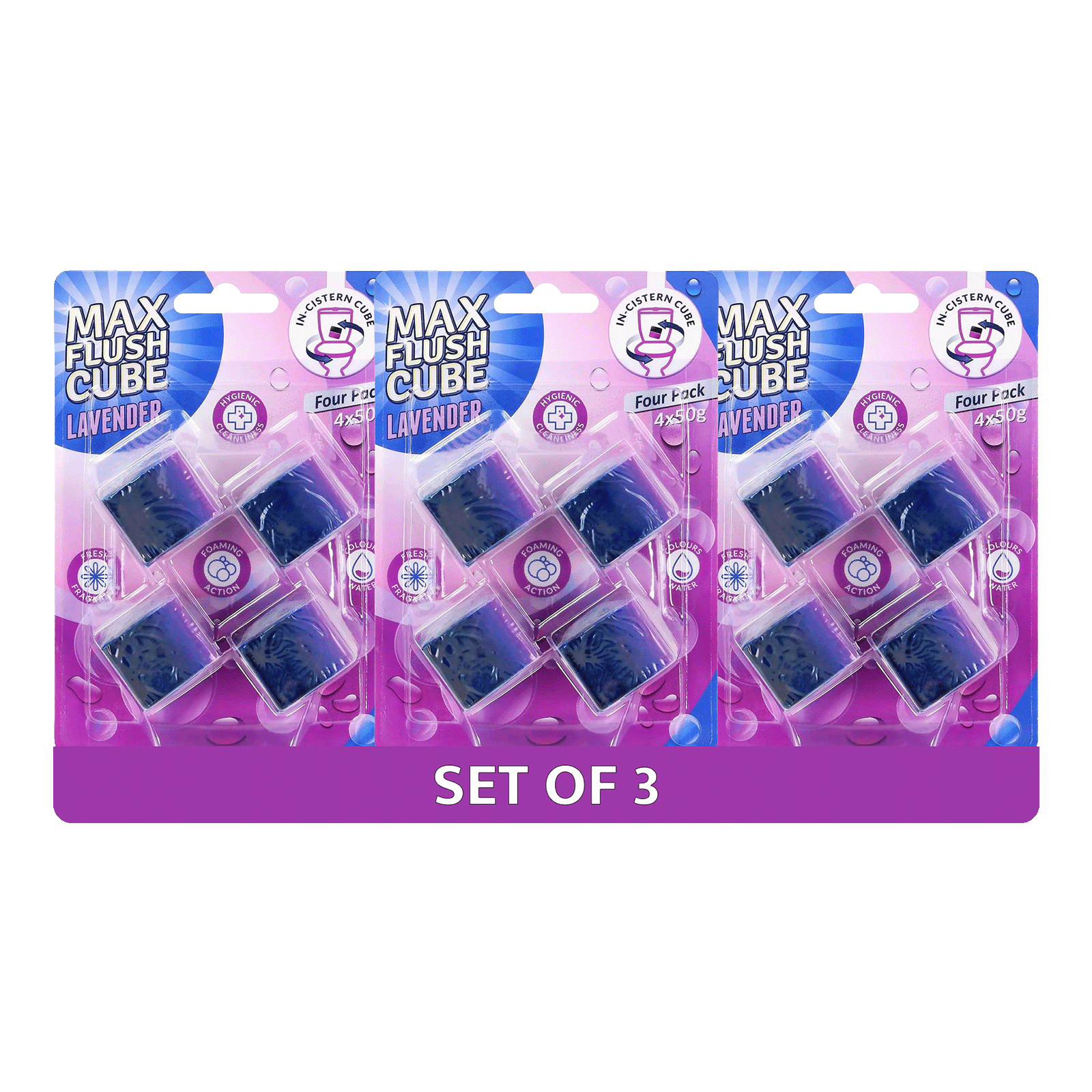 3x Max Flush InCistern Cube 4 Pack  4x50g