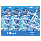 3x Max Flush 5 Toilet Rim Block Cleaner Twin Pack (3 x 2 = 6 x 45g Rim Blocks)