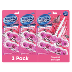 3x Max Flush 5 Toilet Rim Block Cleaner Twin Pack (3 x 2 = 6 x 45g Rim Blocks)