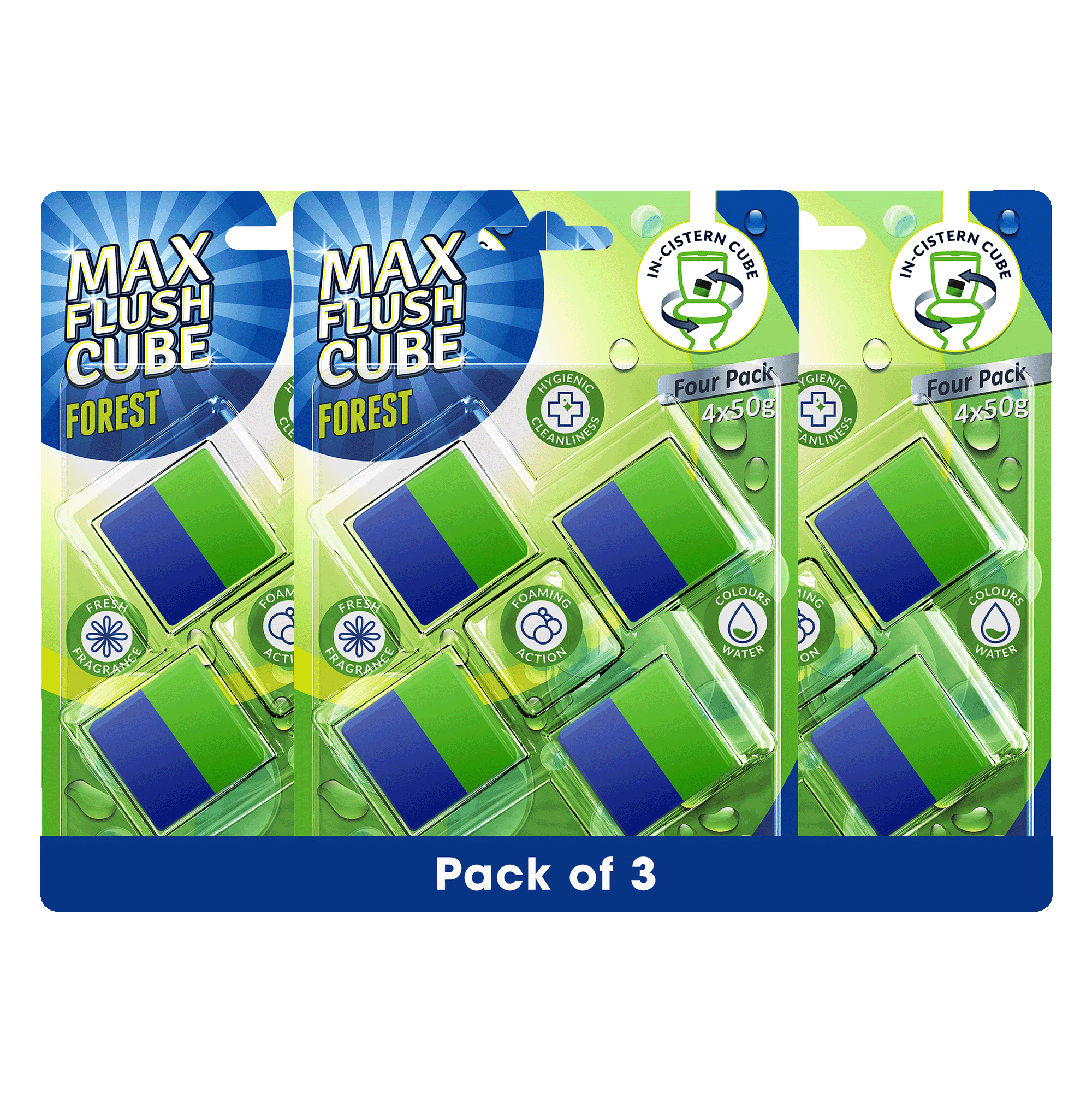 3x Max Flush InCistern Cube 4 Pack  4x50g