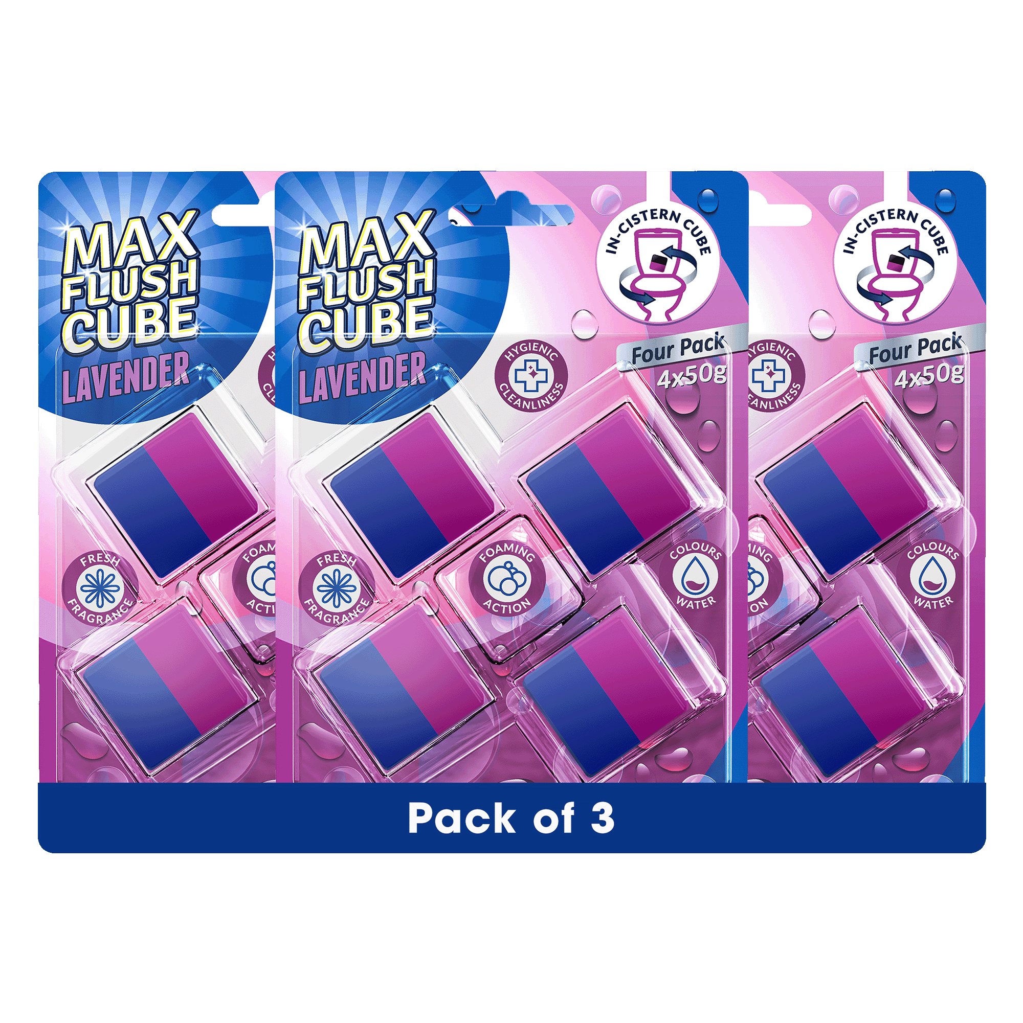 3x Max Flush InCistern Cube 4 Pack  4x50g