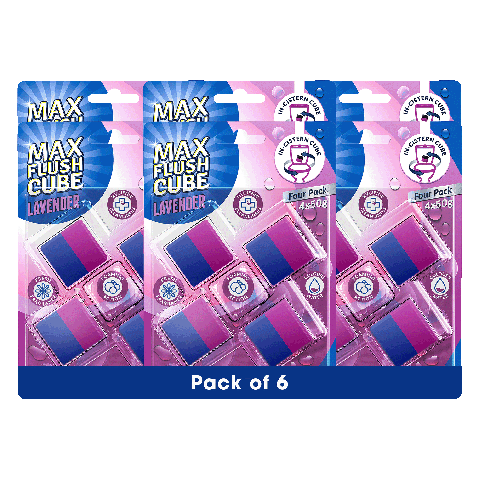 6x Max Flush InCistern Cube 4 Pack  4x50g