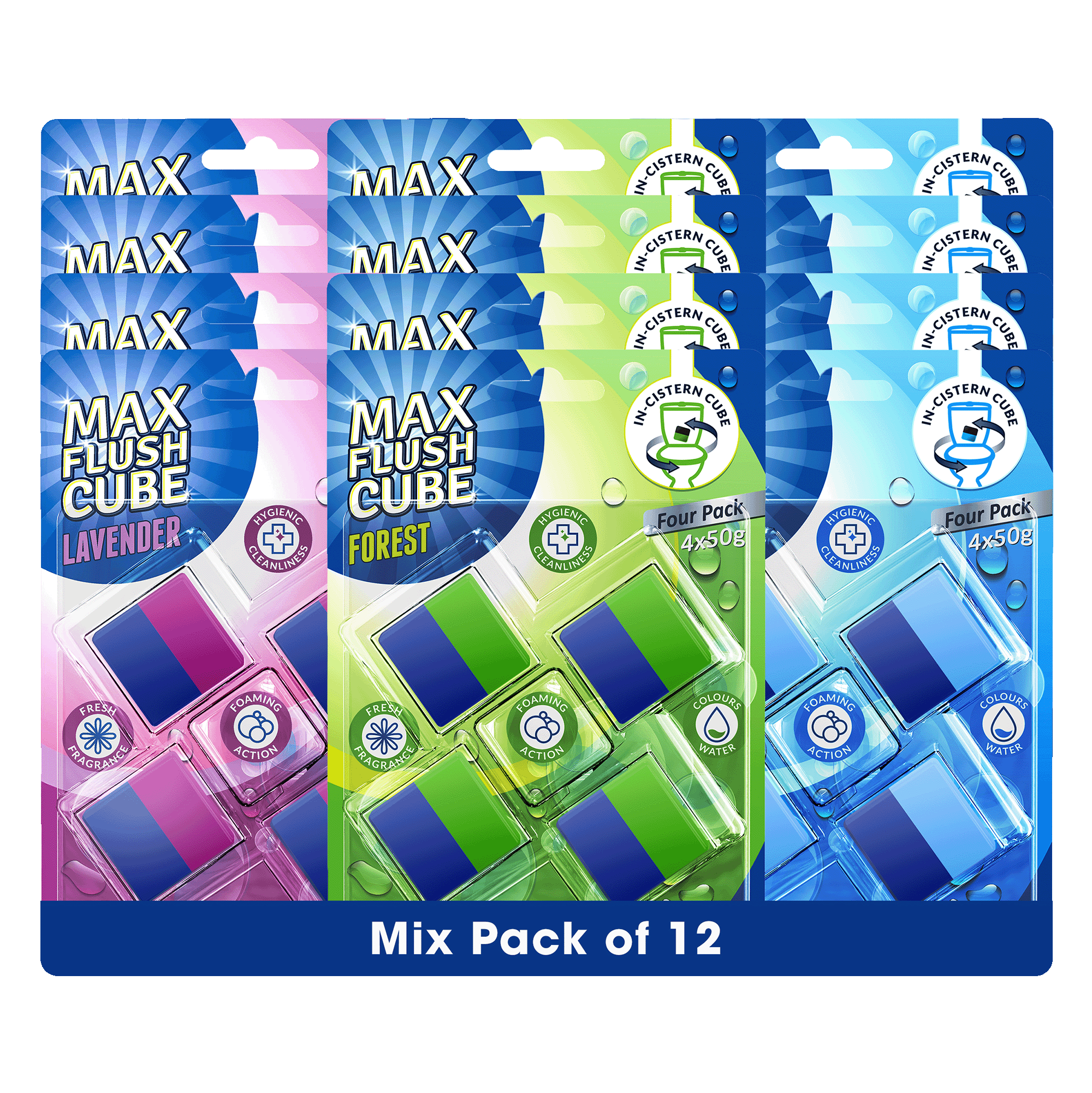 12x Max Flush InCistern Cube 4 Pack  4x50g