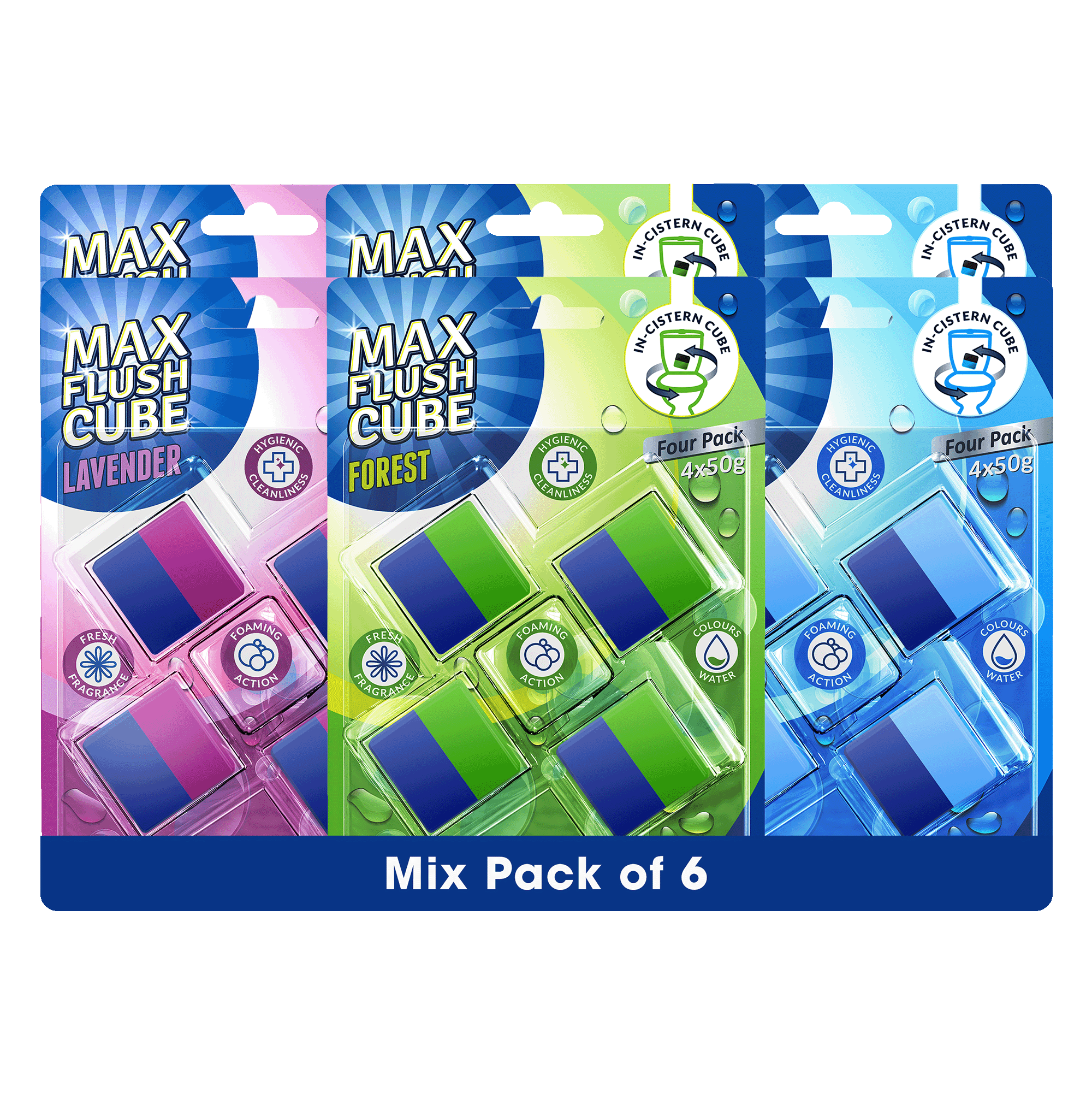 6x Max Flush InCistern Cube 4 Pack  4x50g