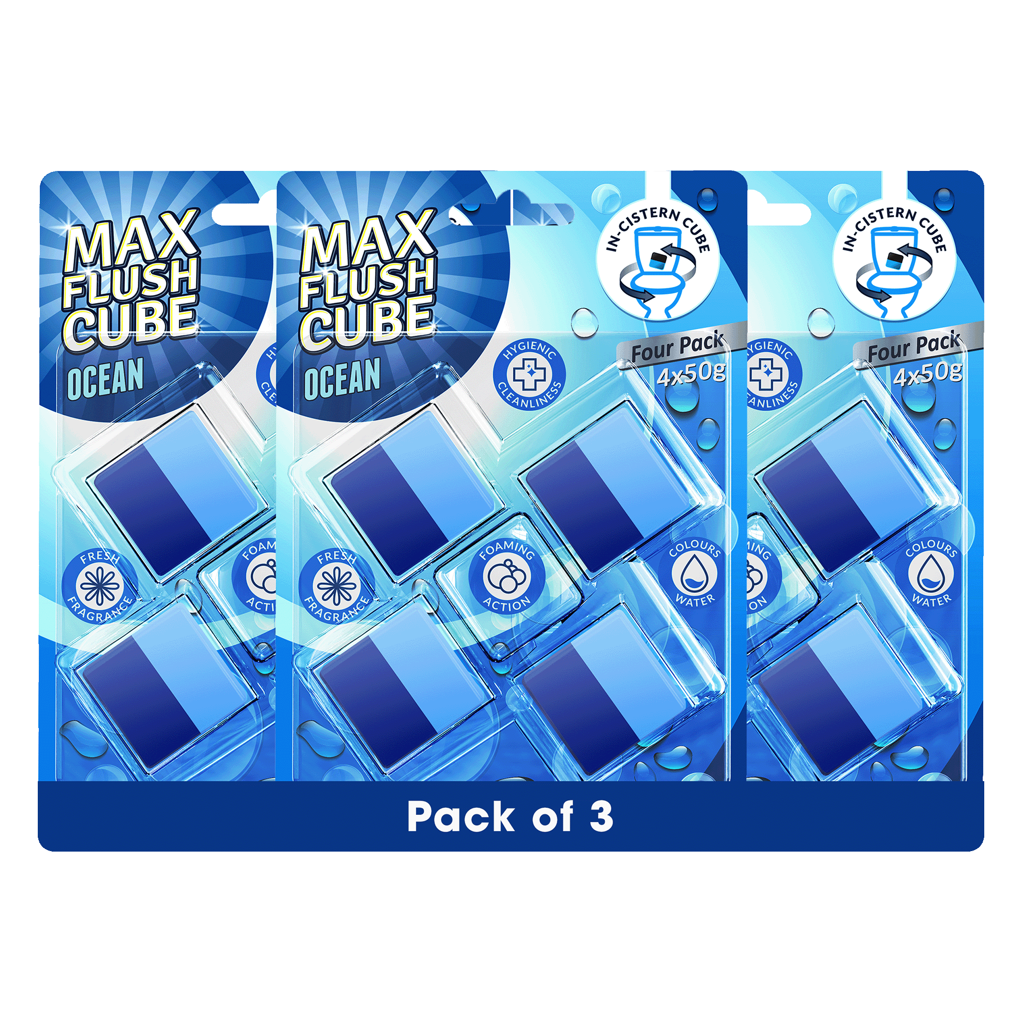 3x Max Flush InCistern Cube 4 Pack  4x50g