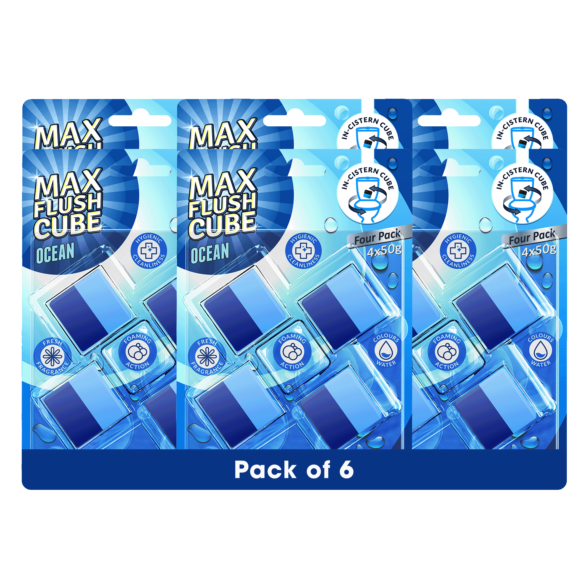 6x Max Flush InCistern Cube 4 Pack  4x50g