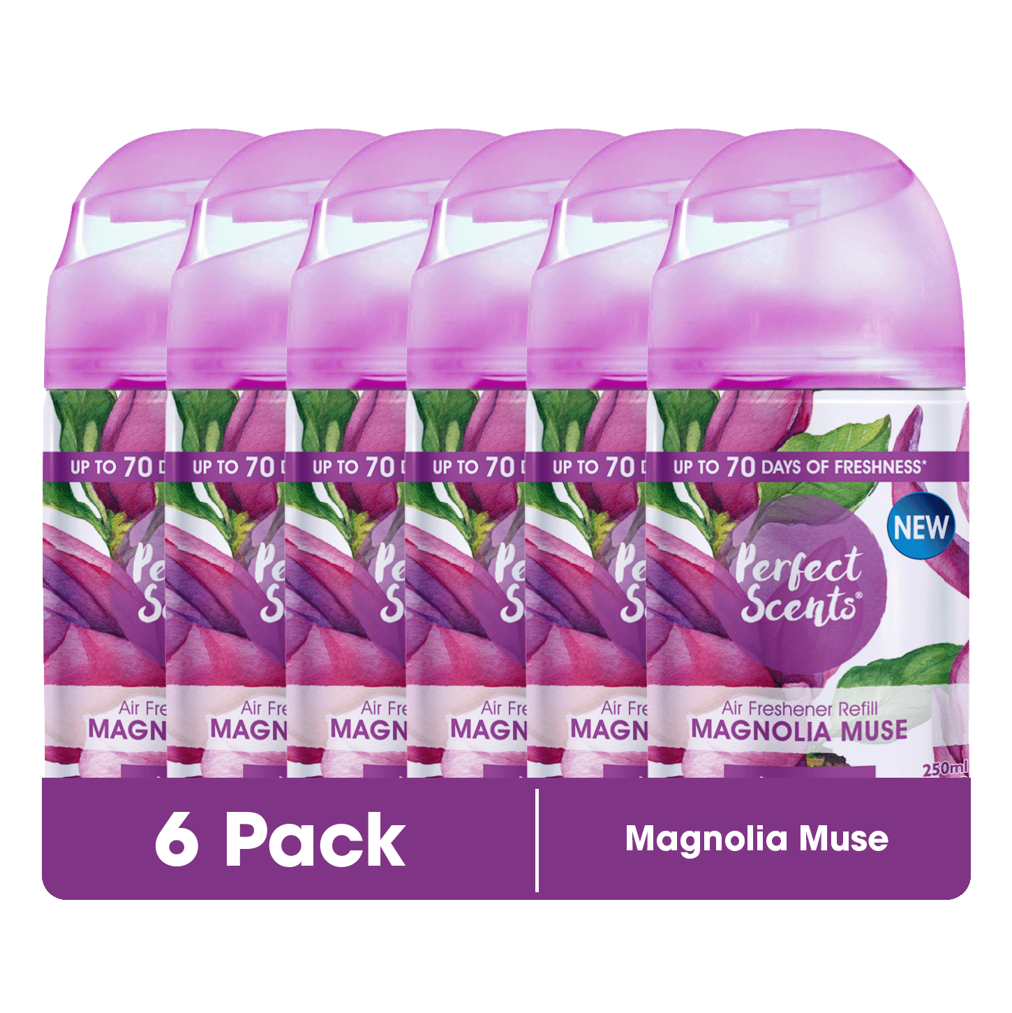 6x Perfect Scents Air Freshener Automatic Spray Refills 250ml