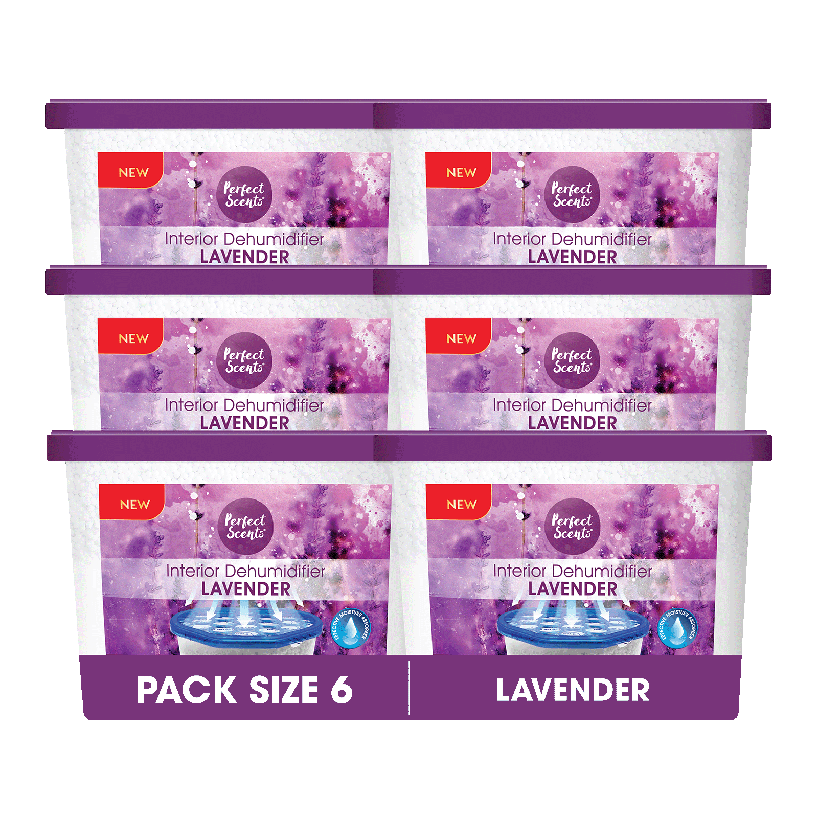 6x Perfect Scents Dehumidifier Home Interior Damp Mould Moisture Mildew 500ml