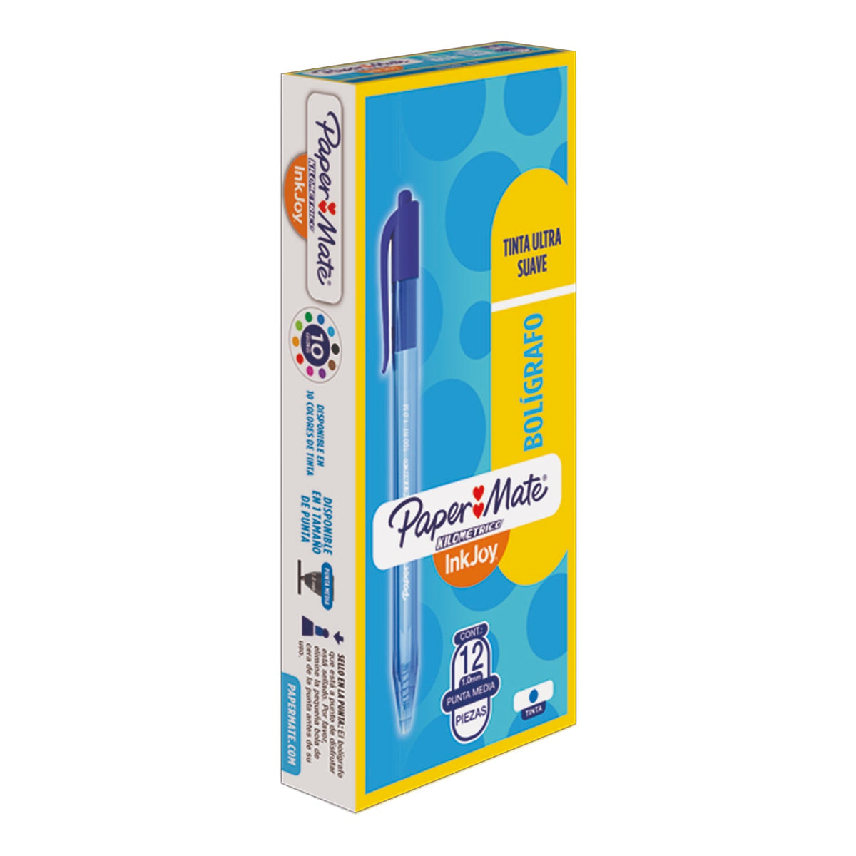 Paper Mate 100RT 1.0M Retractable Pens x12 - Blue