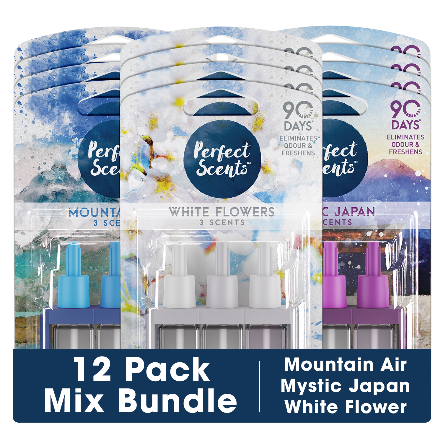 12x Perfect Scents 3Scents Refill Home Air Freshener - Compatible with 3volution