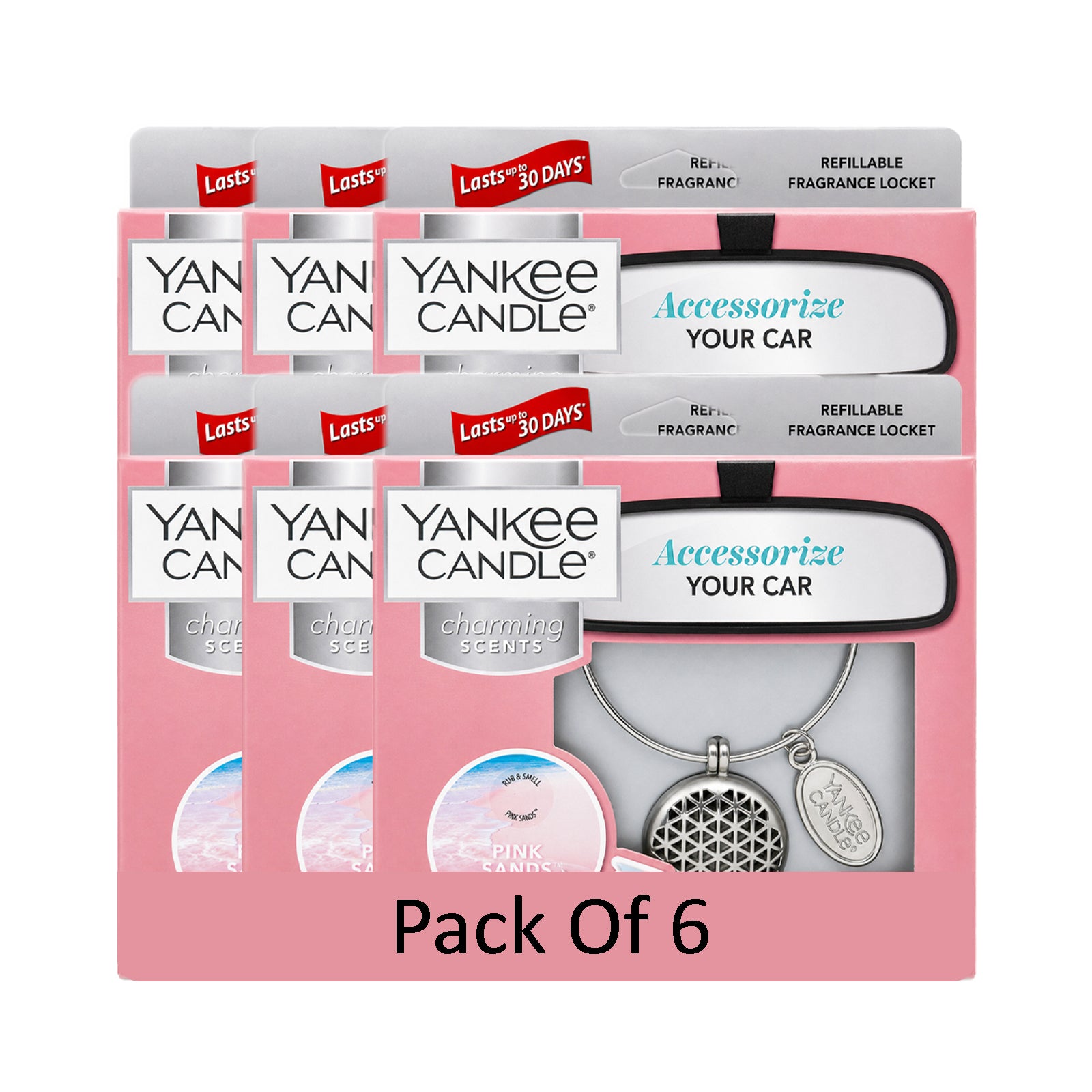 Yankee Candle Charming Scents Car Air Freshener Charms, Pack of 6, Long Lasting Fragrance