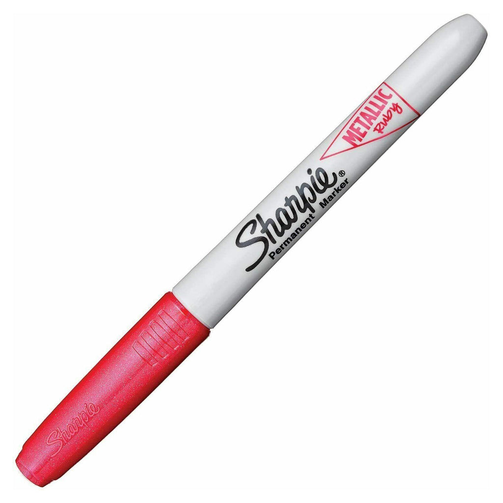 Sharpie Fine Permanent Marker Metallic Ruby (Red) (6 Pack)