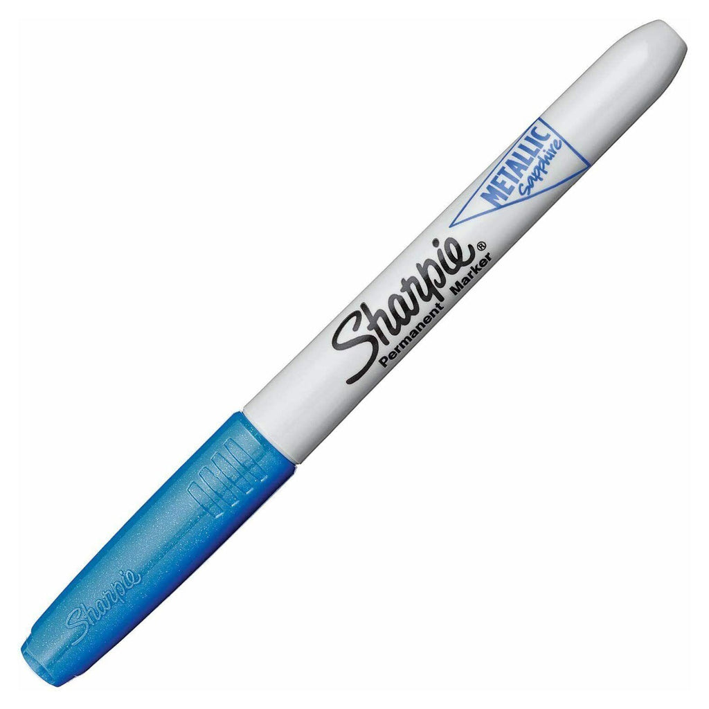 Sharpie Fine Permanent Marker Metallic Sapphire (Blue) (6 Pack)