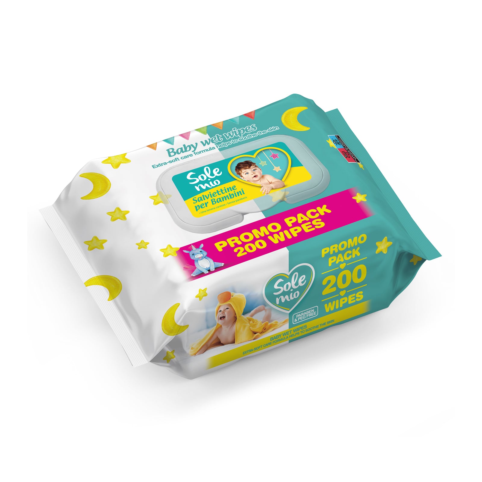 Sole Mio Baby Wipes 200 Pack