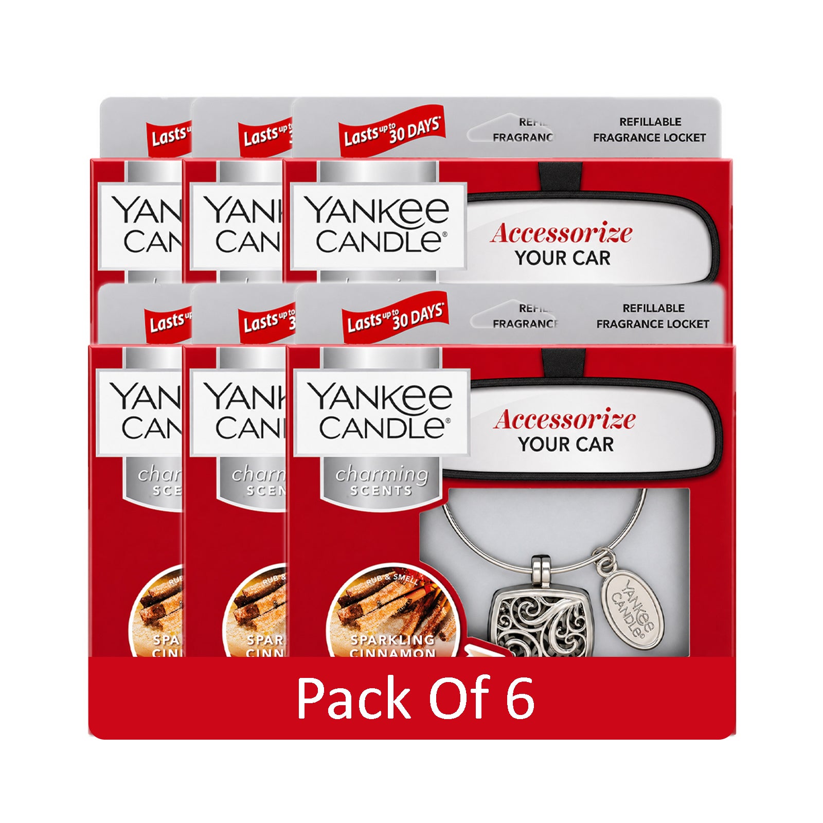 Yankee Candle Charming Scents Car Air Freshener Charms, Pack of 6, Long Lasting Fragrance
