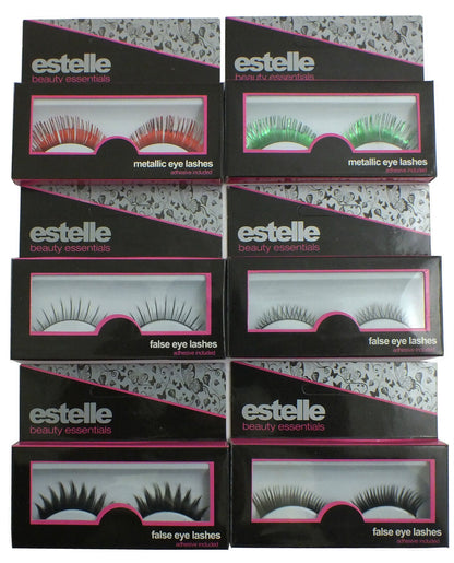 Estelle False Eye Lashes Adhesive Included  (6 Designs to Choose)