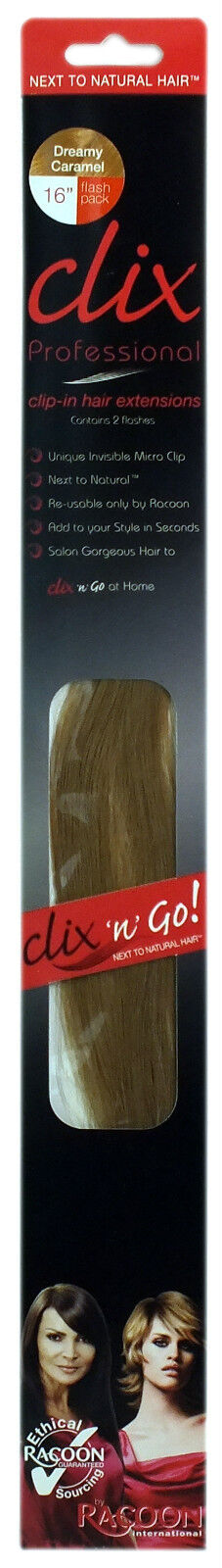 Racoon International Professional Clix N Go Clip in Hair Extensions 16” Length