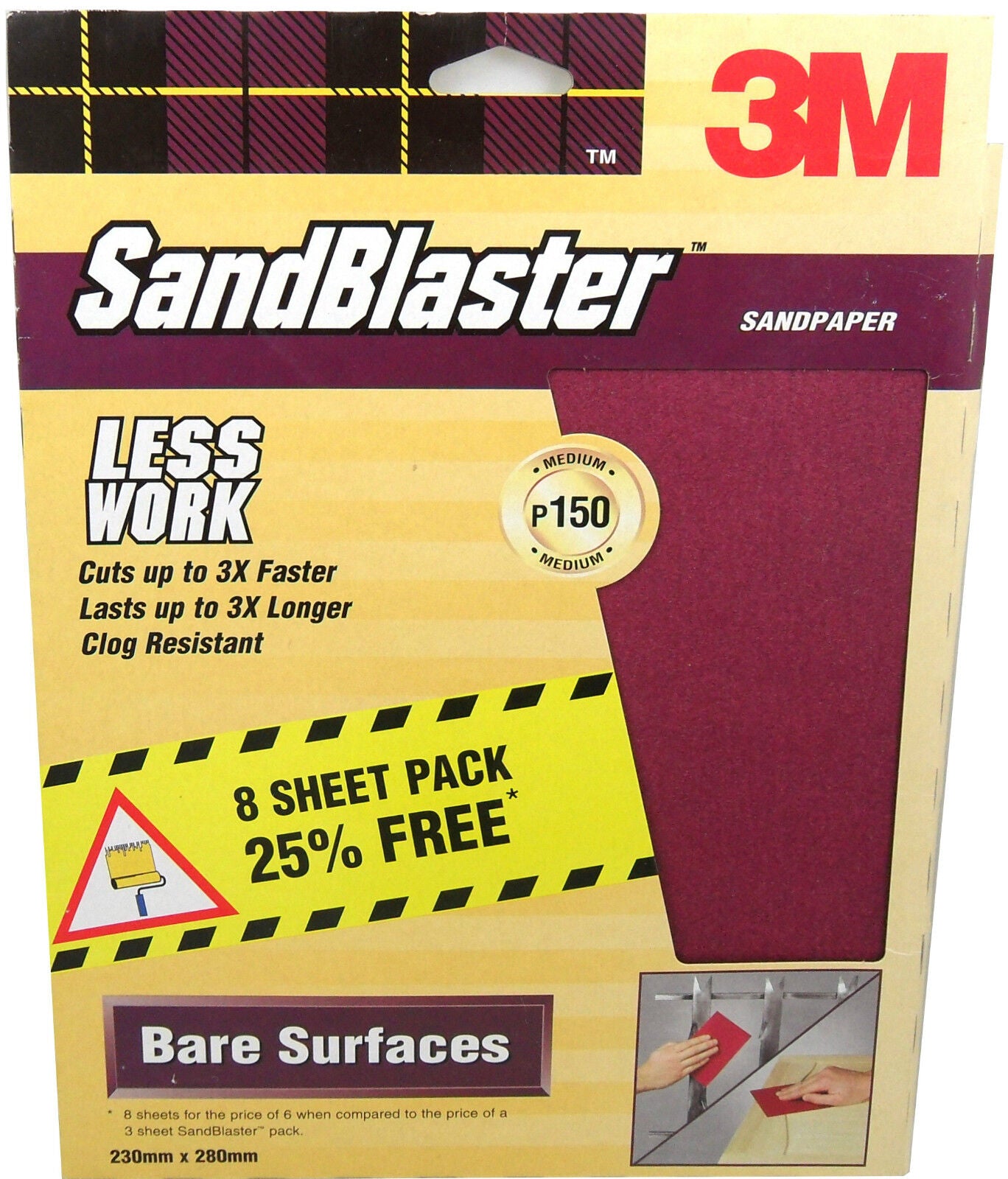 3M Sandblaster Sandpaper Paint Stripping & Bare Surfaces & Between Coats