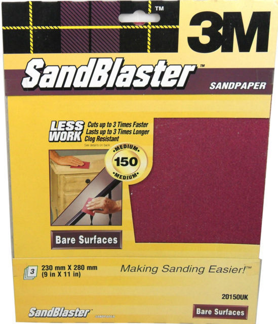 3M Sandblaster Sandpaper Paint Stripping & Bare Surfaces & Between Coats