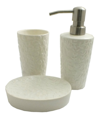 3 Piece Bathroom Accessory Set (Soap Dish, Lotion Dispenser, Tumbler)