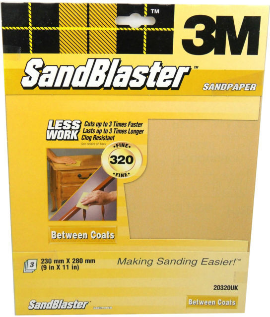 3M Sandblaster Sandpaper Paint Stripping & Bare Surfaces & Between Coats