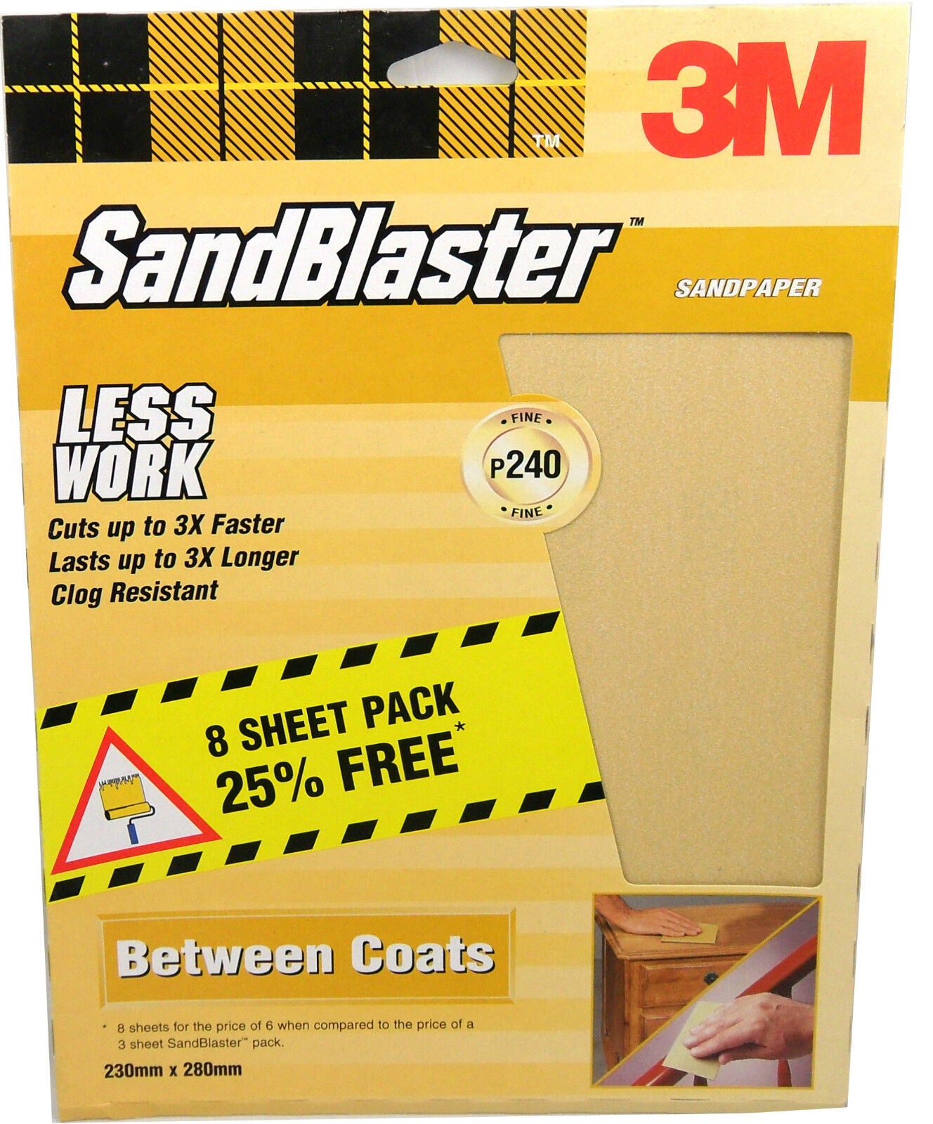 3M Sandblaster Sandpaper Paint Stripping & Bare Surfaces & Between Coats
