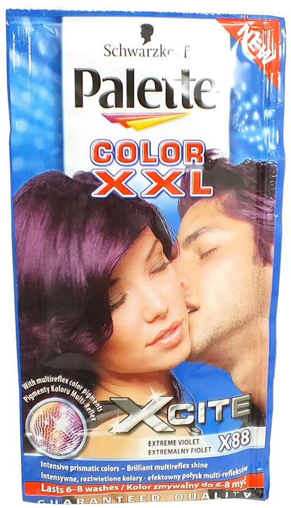 Schwarzkopf Palette Color XXL Xcite Hair Colour Dye Colours Sachet 6-8 Wash 25ml