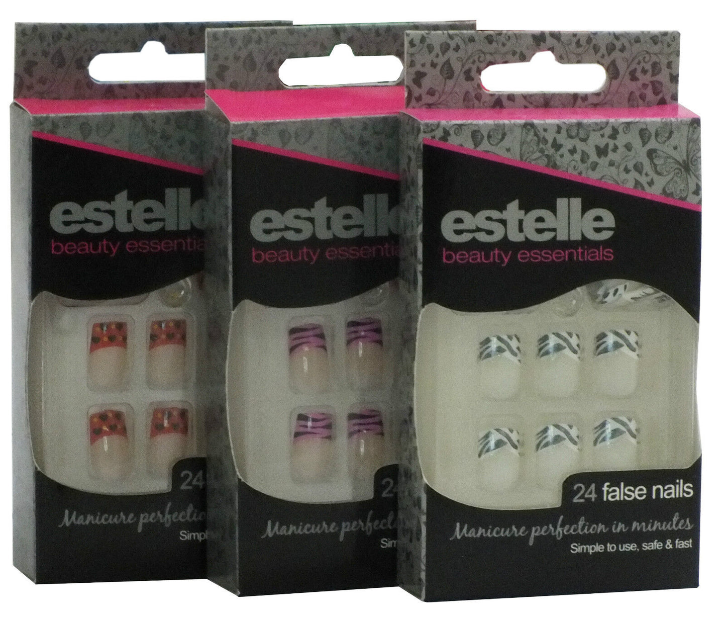 Estelle 24 False Nails Manicure Perfection in Minutes (3 Colours to Choose)