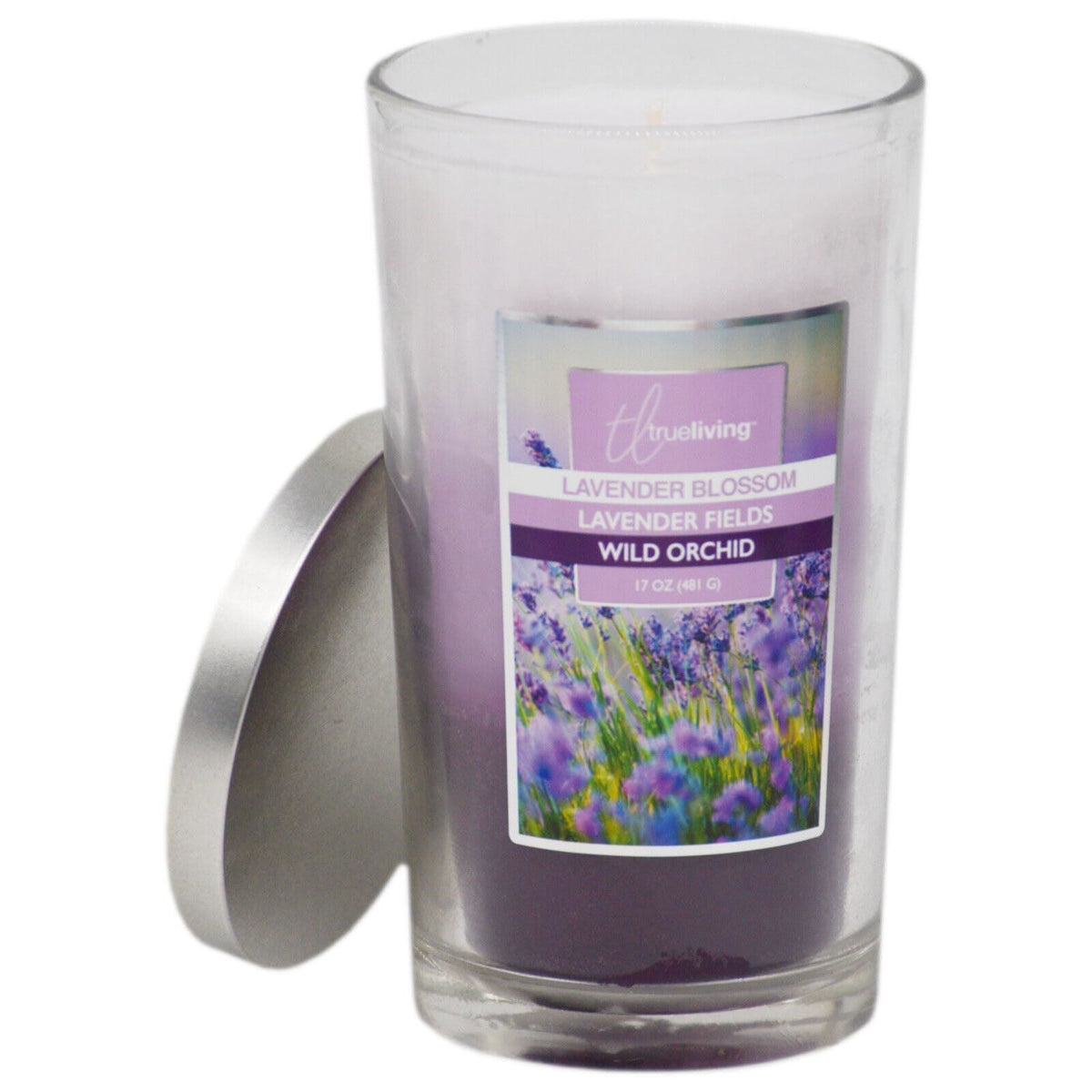 True Living 17oz/482g Jar - Lavender Blossom, Fields & Wild Orchid