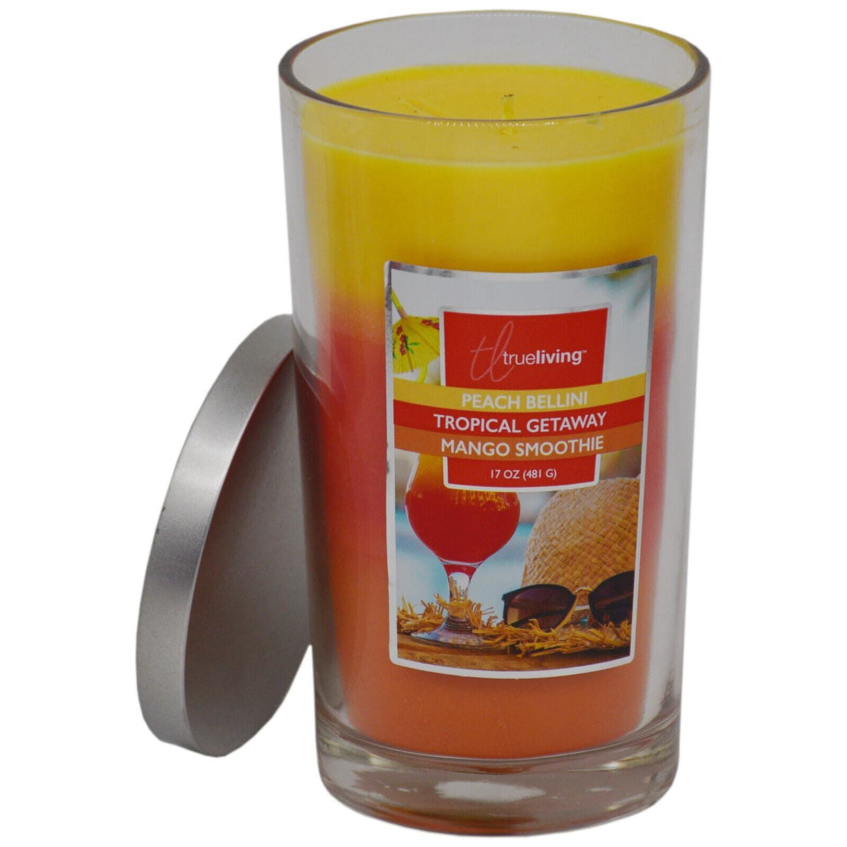 True Living 17oz/482g Jar - Peach Bellini, Tropical, Mango