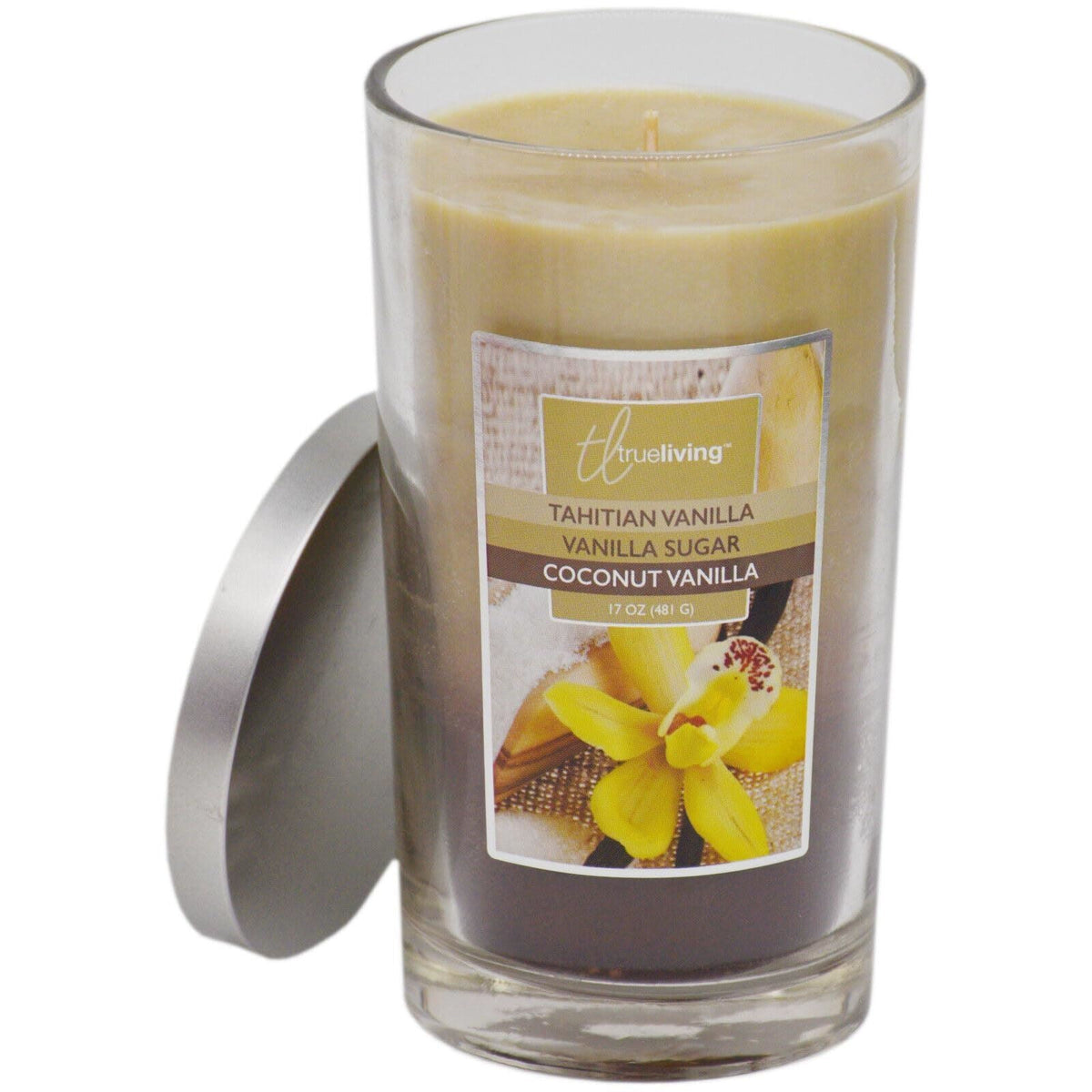 True Living 17oz/482g Jar - Tahitian Vanilla, Sugar & Coconut Vanilla