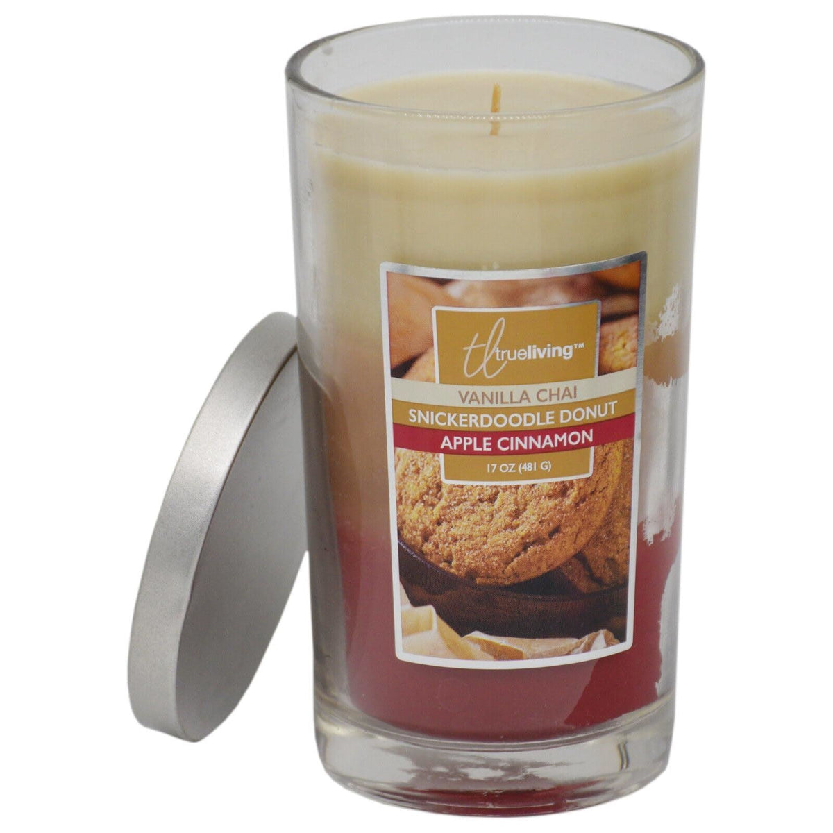 True Living 17oz/482g Jar - Vanilla Chai, Donut & Apple Cinnamon