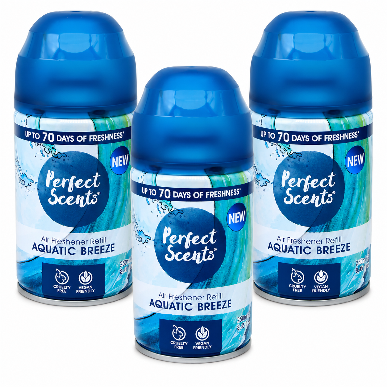 3x Perfect Scents Air Freshener Automatic Spray Refills 250ml