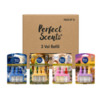 12x Perfect Scents 3 Scents Air Freshener Refill - Compatible with 3volution - 3x20ml Per Pack - 36x20ml (240ml) Total