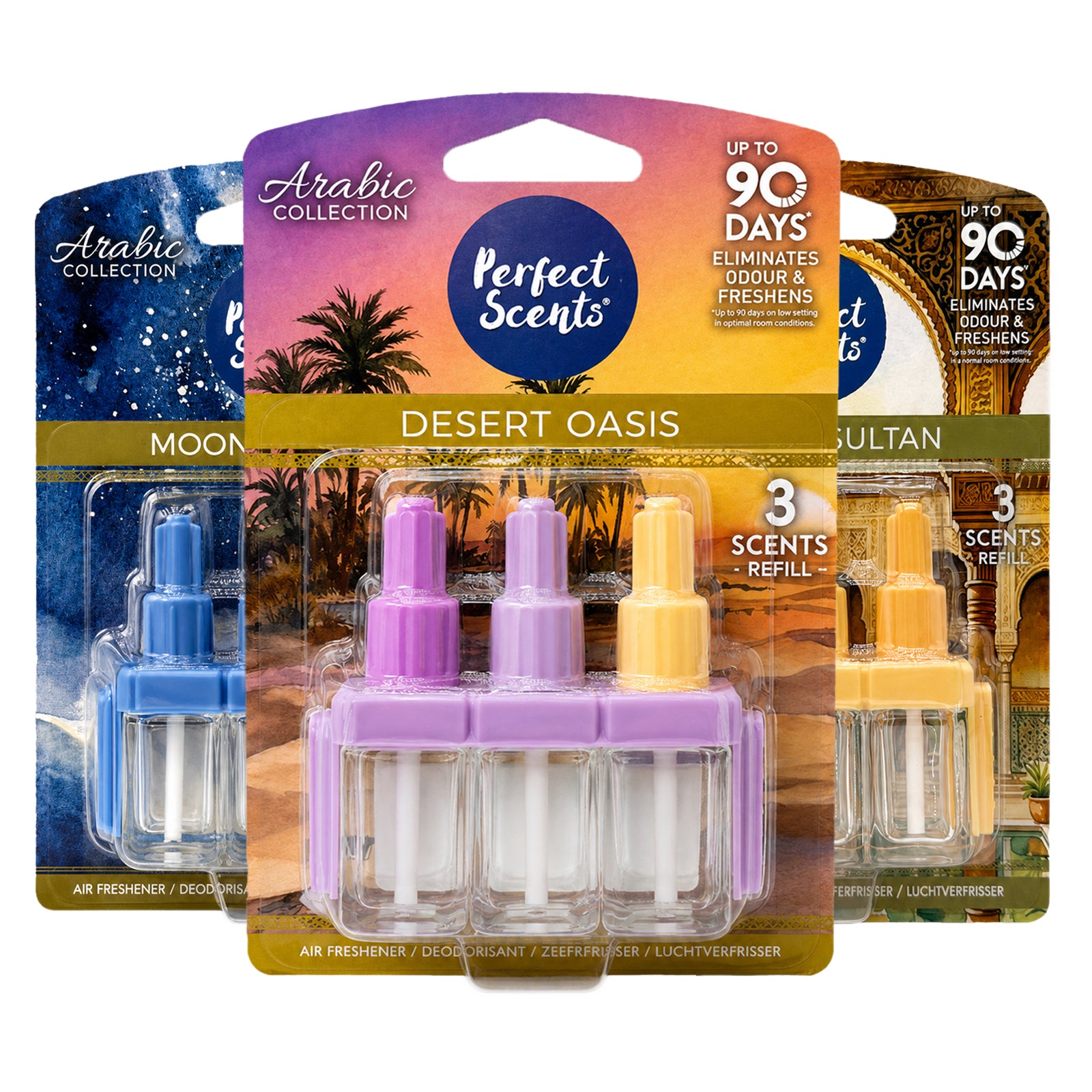 3x Perfect Scents 3 Scents Air Freshener Refill - Compatible with 3volution - 3x20ml Per Pack - 9x20ml (60ml) Total