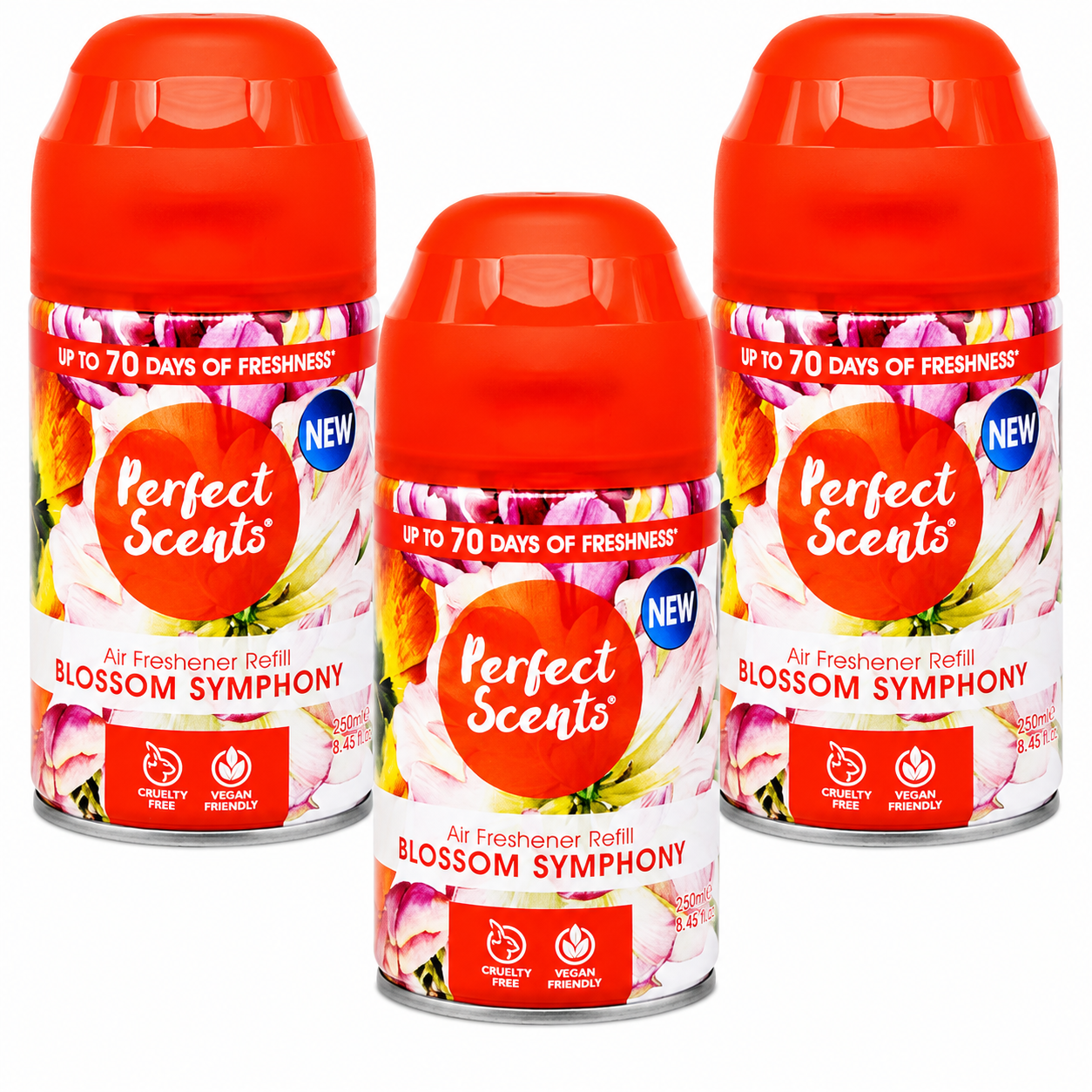 3x Perfect Scents Air Freshener Automatic Spray Refills 250ml