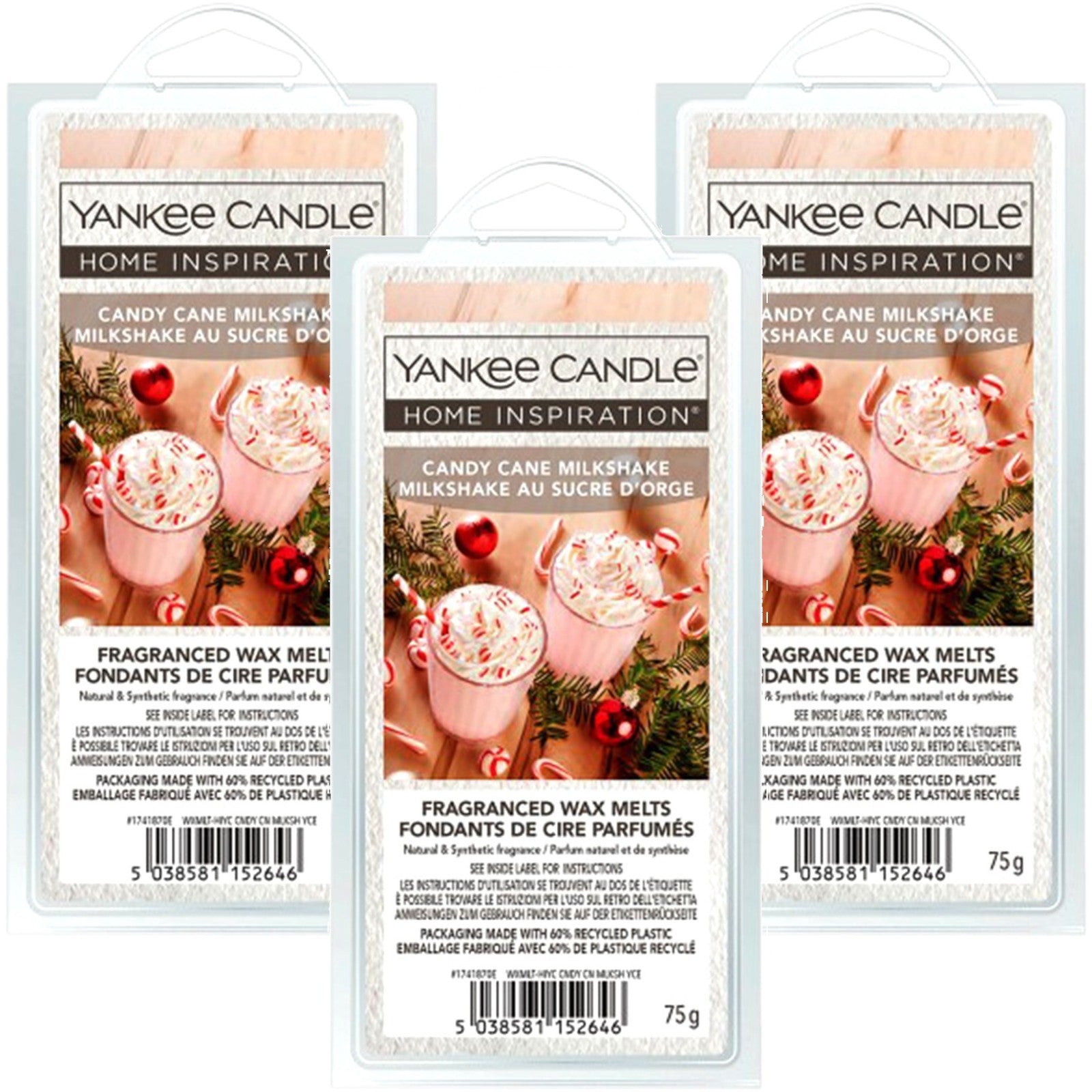 Yankee Candle Wax Melts 3 Pack, 75g Each, 225g Total, Home Fragrance Wax Melts