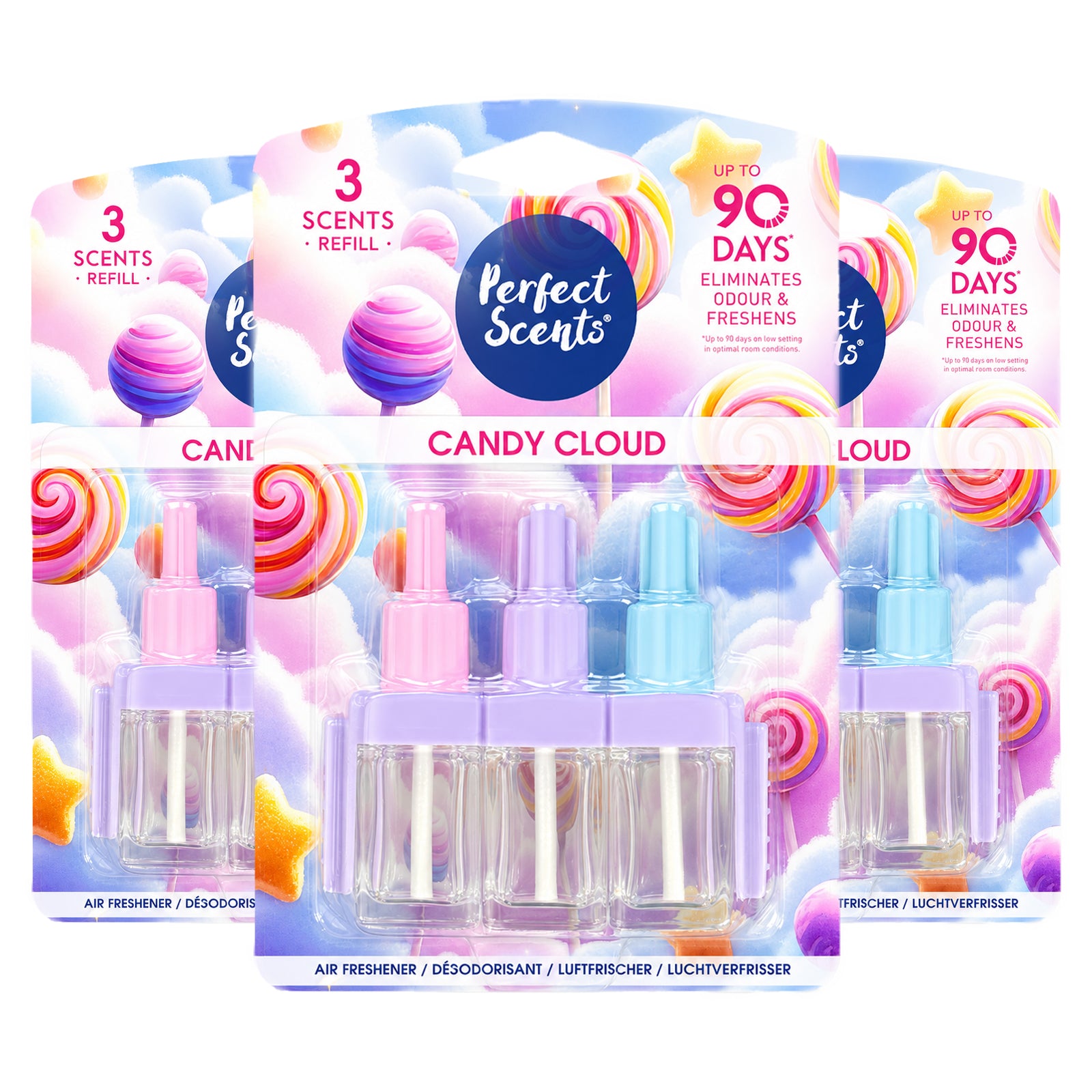 3x Perfect Scents 3 Scents Air Freshener Refill - Compatible with 3volution - 3x20ml Per Pack - 9x20ml (60ml) Total