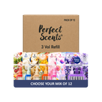 12x Perfect Scents 3 Scents Air Freshener Refill - Compatible with 3volution - 3x20ml Per Pack - 36x20ml (240ml) Total