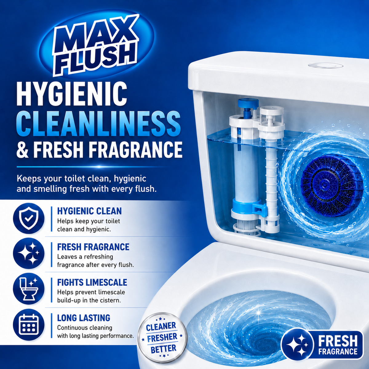 Max Flush In-Cistern Block 8x50g - Lavender - image 5