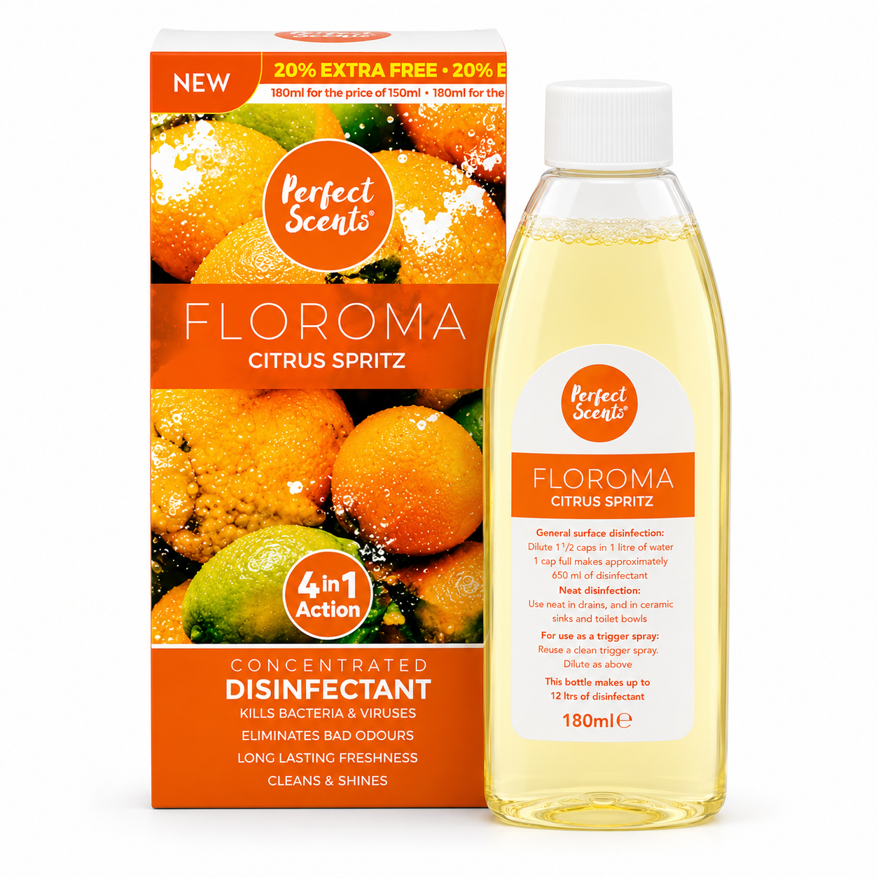 6x Perfect Scents Floroma Disinfectant Liquid  180ml