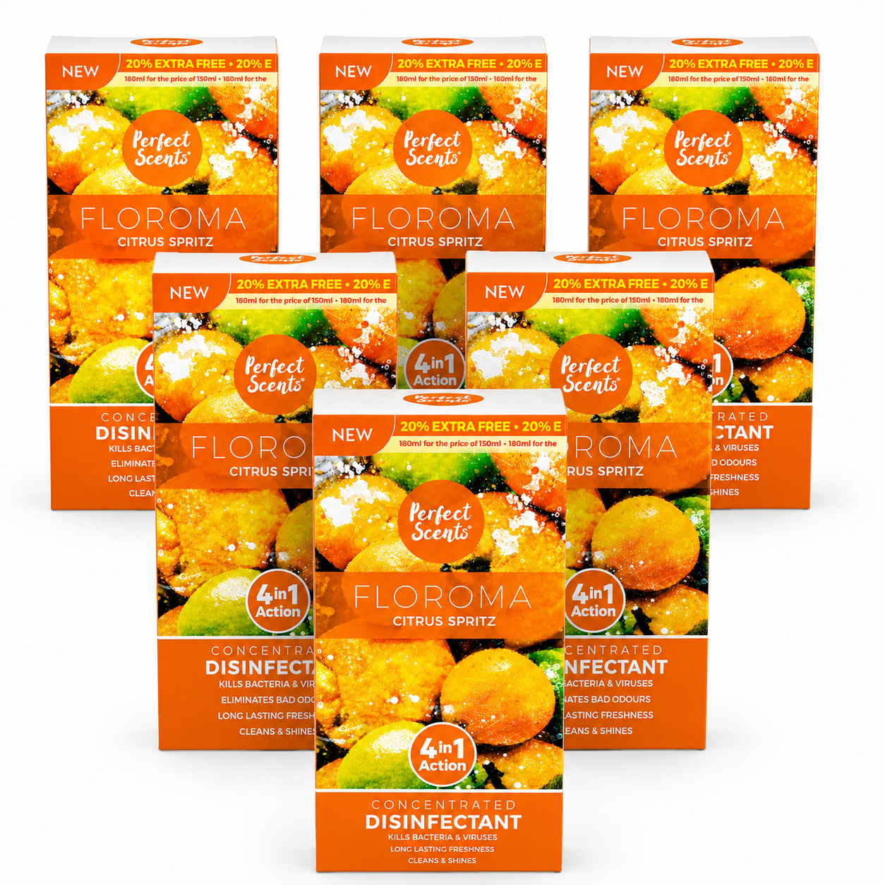 6x Perfect Scents Floroma Disinfectant Liquid  180ml
