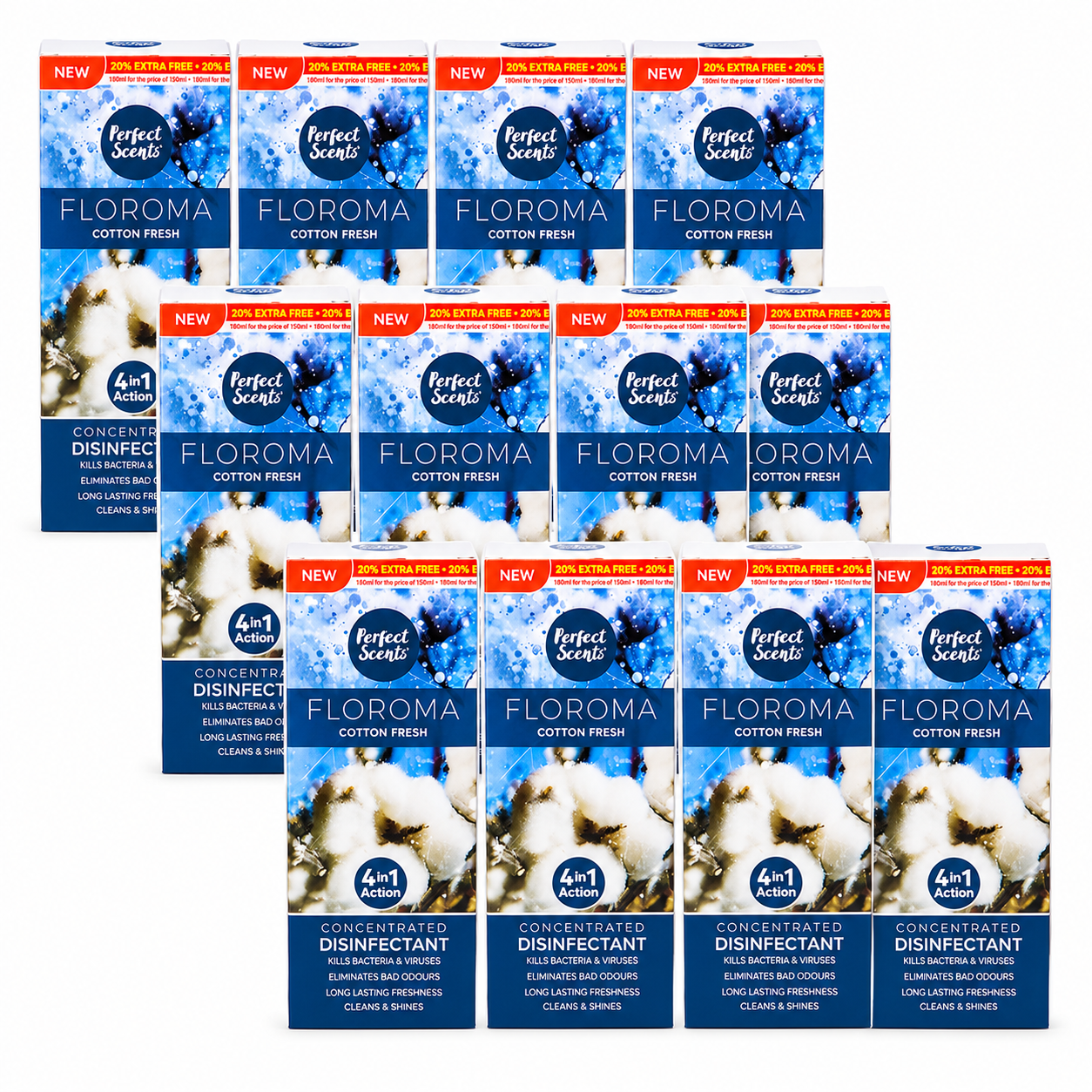 12x Perfect Scents Floroma Disinfectant Liquid  180ml