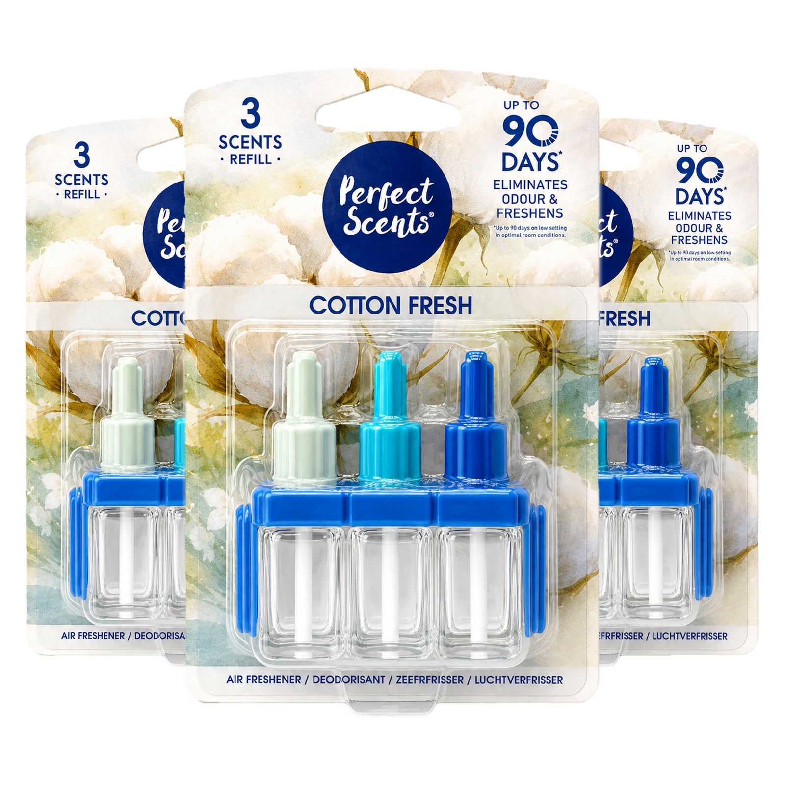 3x Perfect Scents 3 Scents Air Freshener Refill - Compatible with 3volution - 3x20ml Per Pack - 9x20ml (60ml) Total