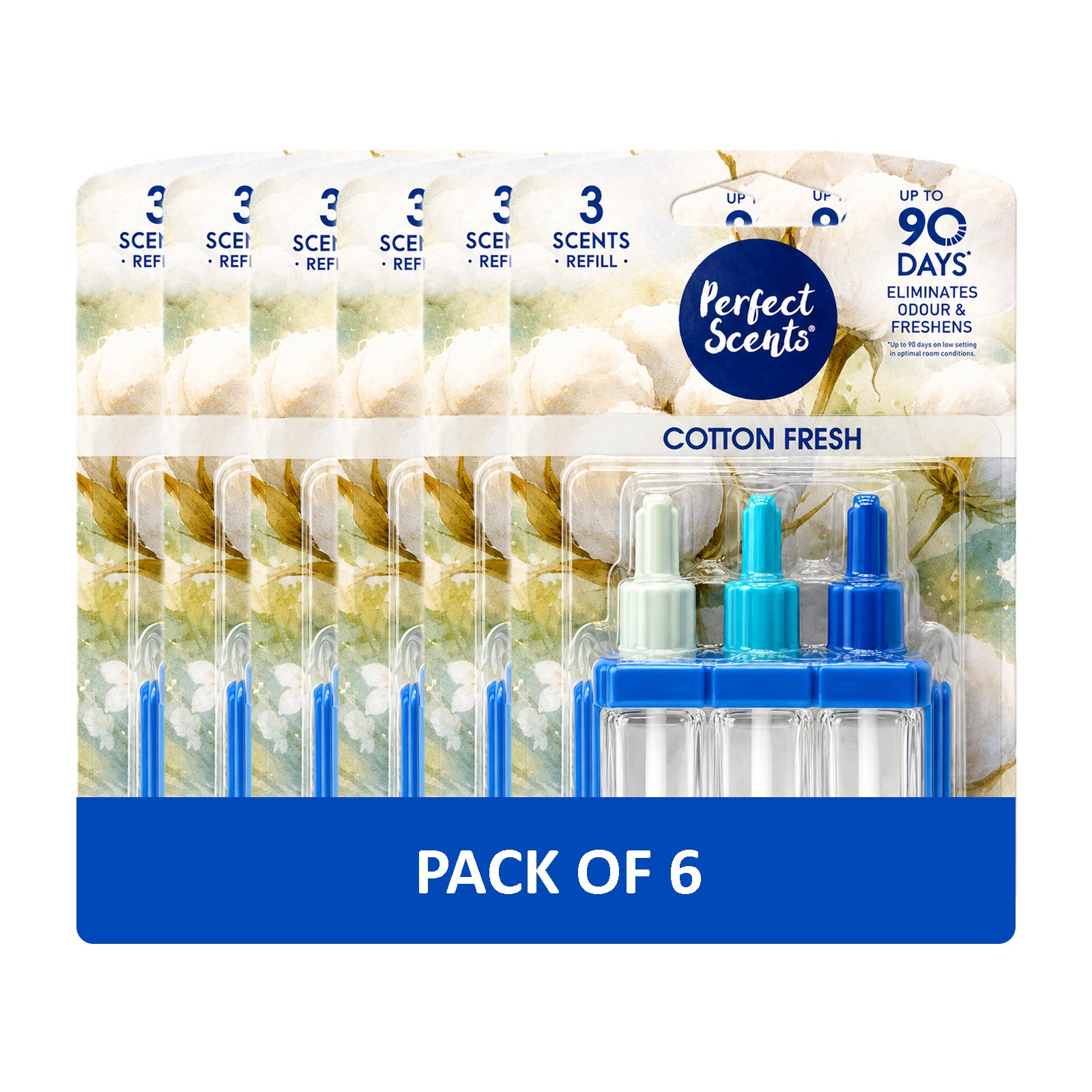 6x Perfect Scents 3 Scents Air Freshener Refill - Compatible with 3volution - 3x20ml Per Pack - 18x20ml (120ml) Total