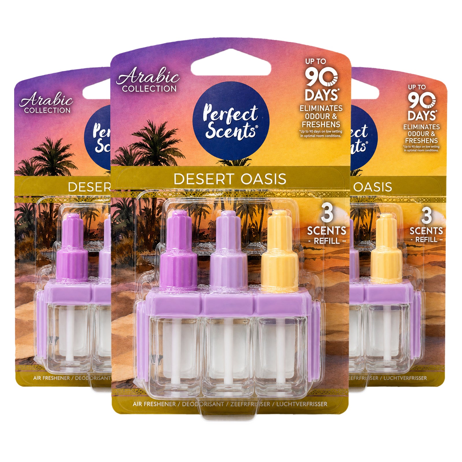 3x Perfect Scents 3 Scents Air Freshener Refill - Compatible with 3volution - 3x20ml Per Pack - 9x20ml (60ml) Total
