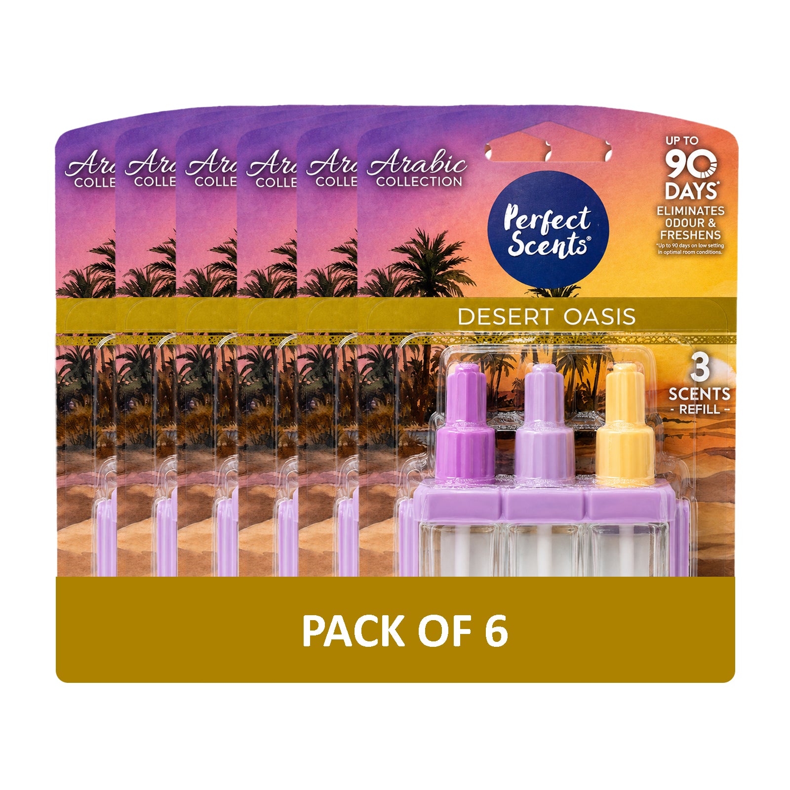 6x Perfect Scents 3 Scents Air Freshener Refill - Compatible with 3volution - 3x20ml Per Pack - 18x20ml (120ml) Total