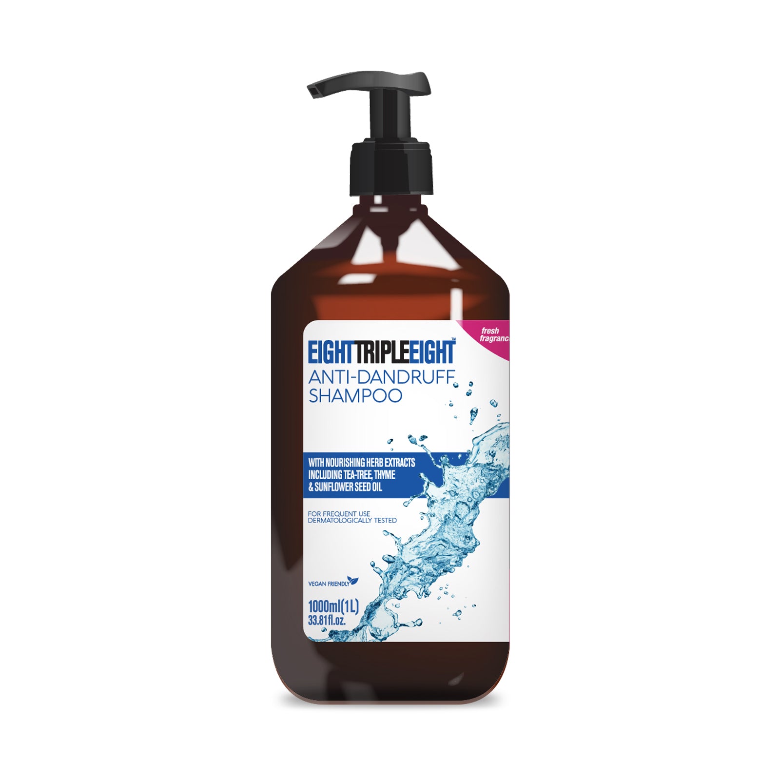 Eight Triple Eight Shampoo 1L, Gentle Cleansing Formula for All Hair Types, Everyday Hair Care